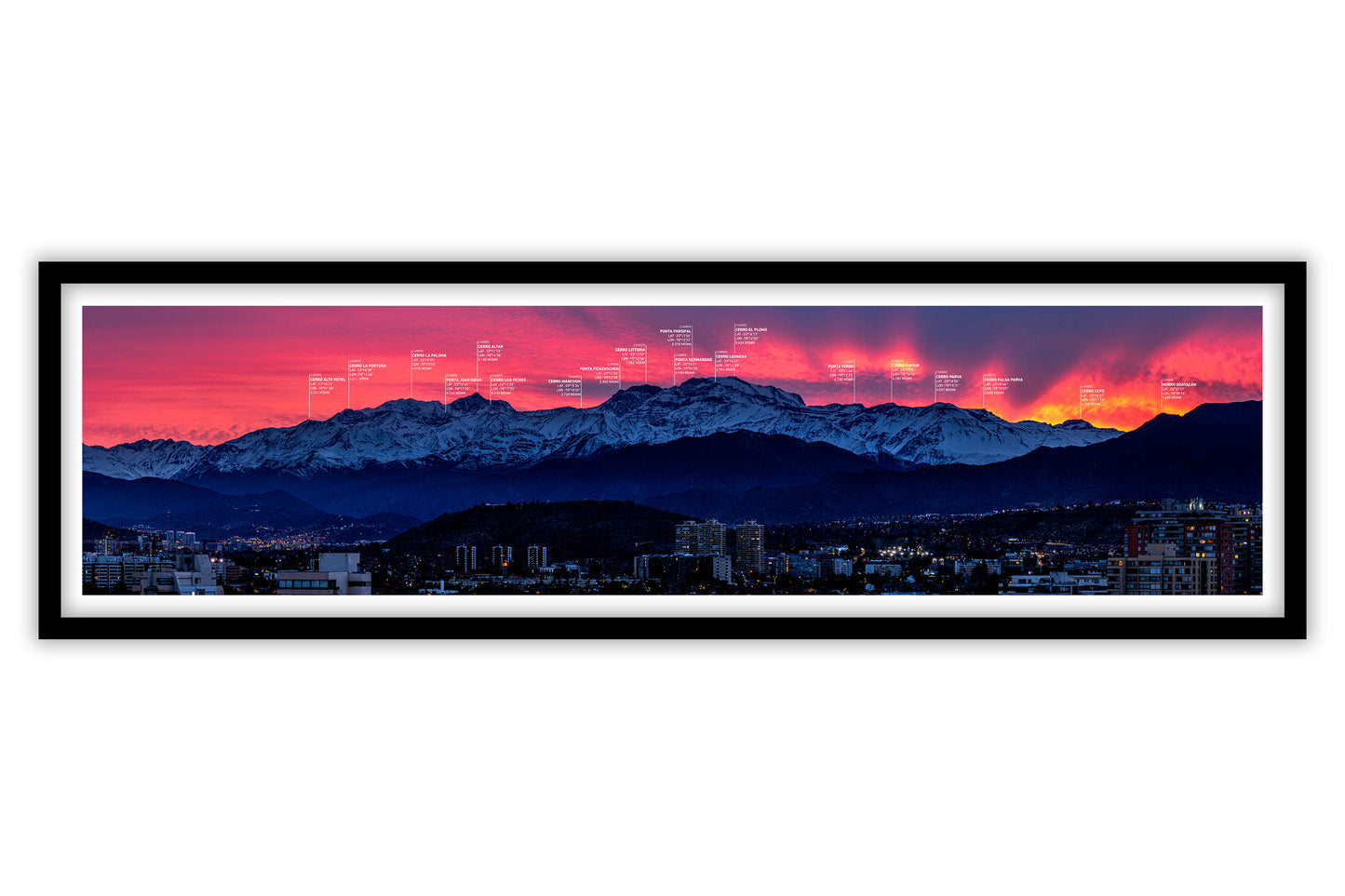 Panorámica Amanecer Invernal 30x110 Marco Negro 2x2