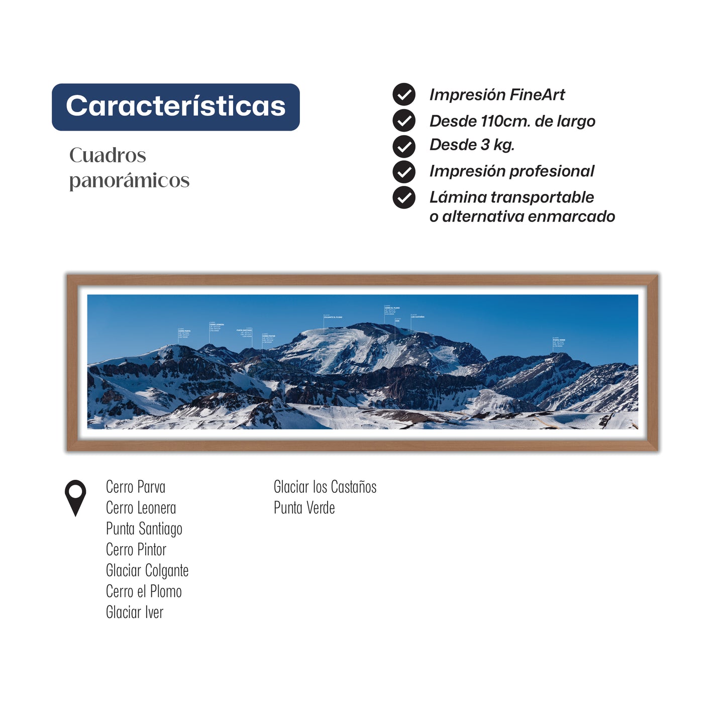 Panorámica Macizo Plomo Invernal desde el Cerro Colorado 2022