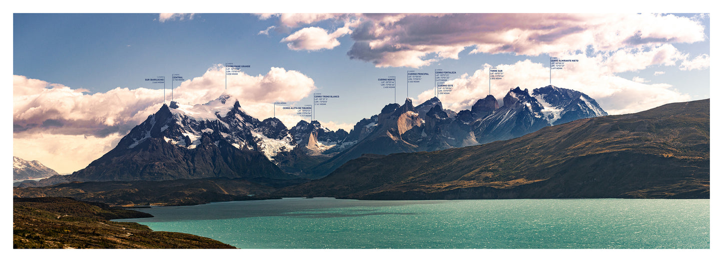 Panorámica Macizo Paine, Lago Toro