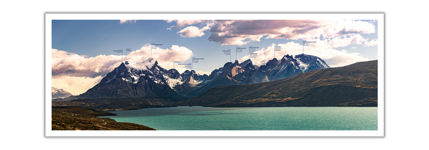Panorámica Macizo Paine, Lago Toro