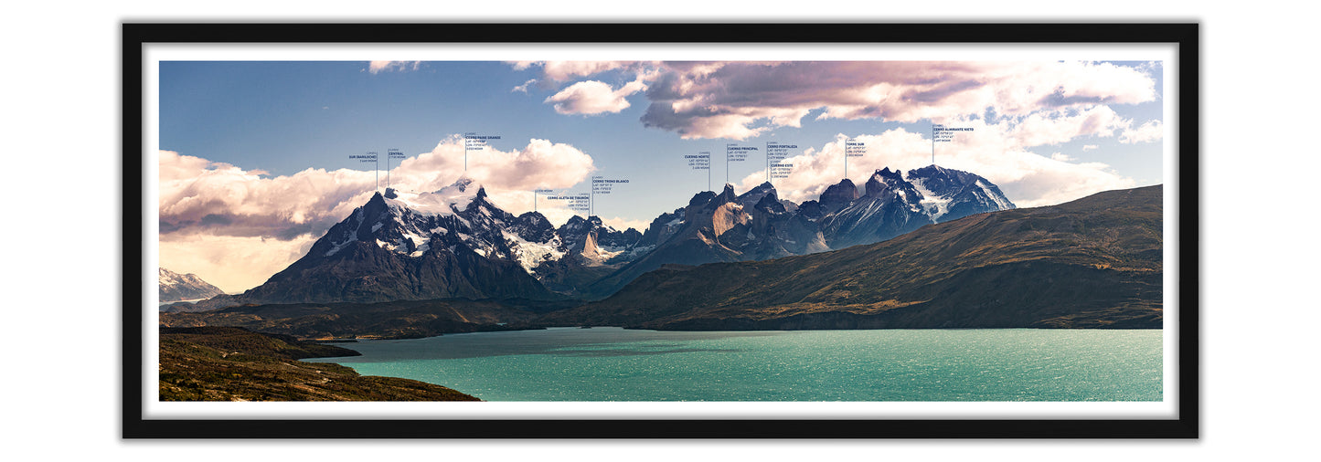 Panorámica Macizo Paine, Lago Toro