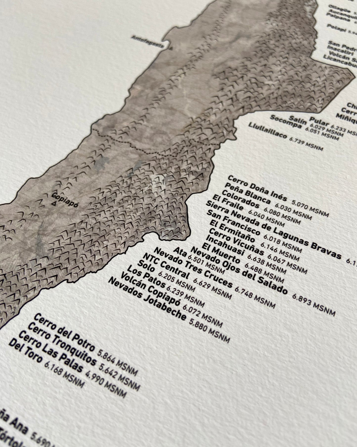 Mapa Cumbres de Chile