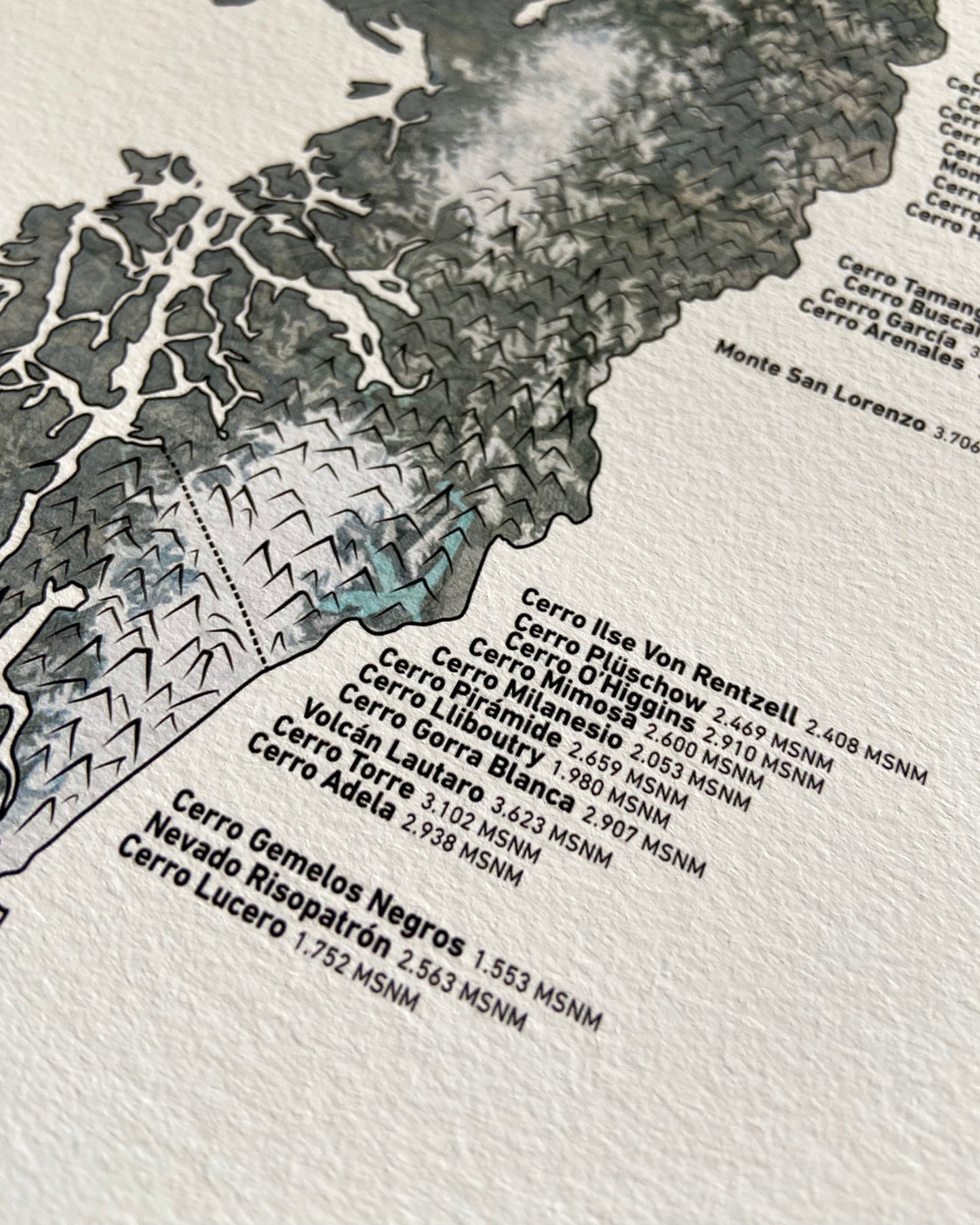 Mapa Cumbres de Chile