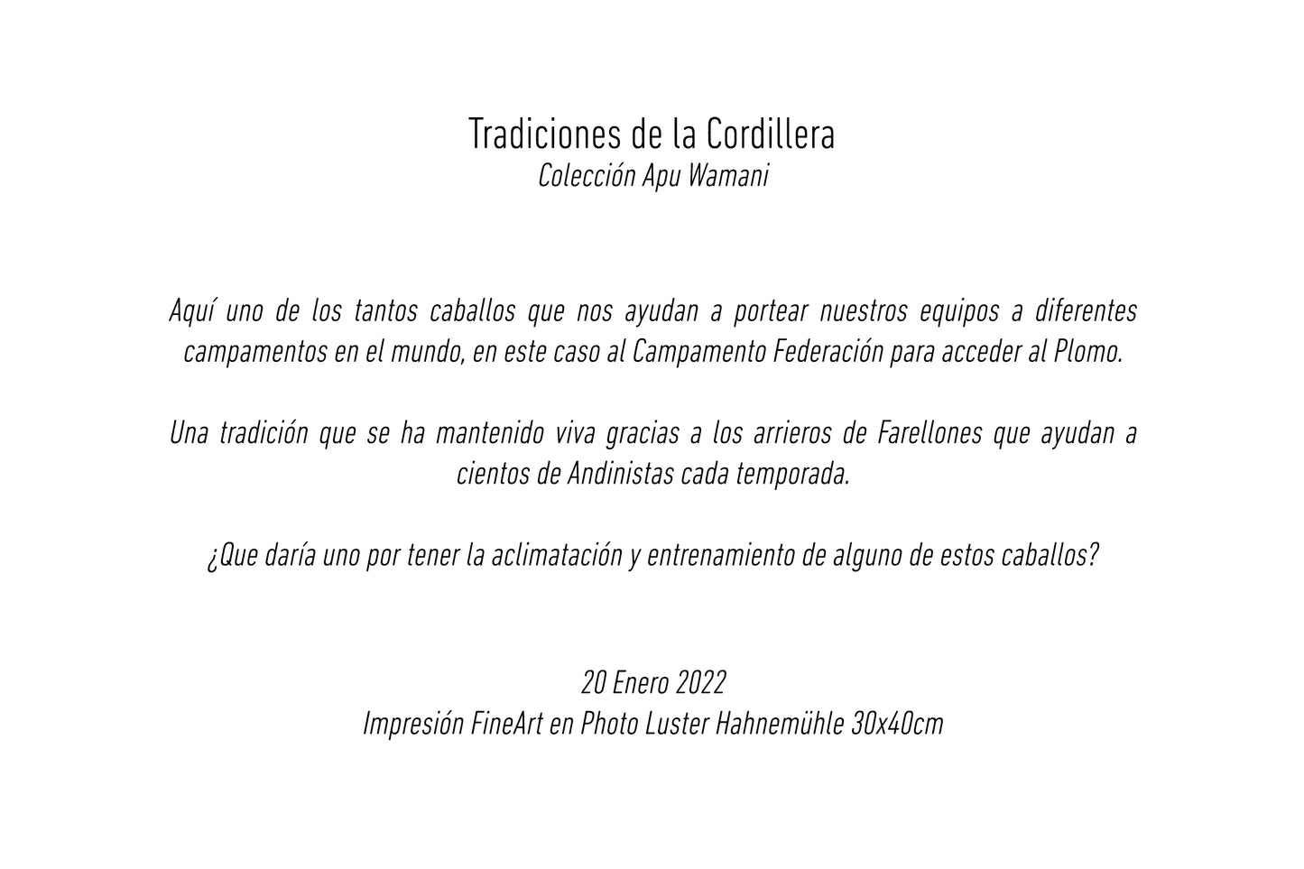 Tradiciones de la Cordillera + Libro
