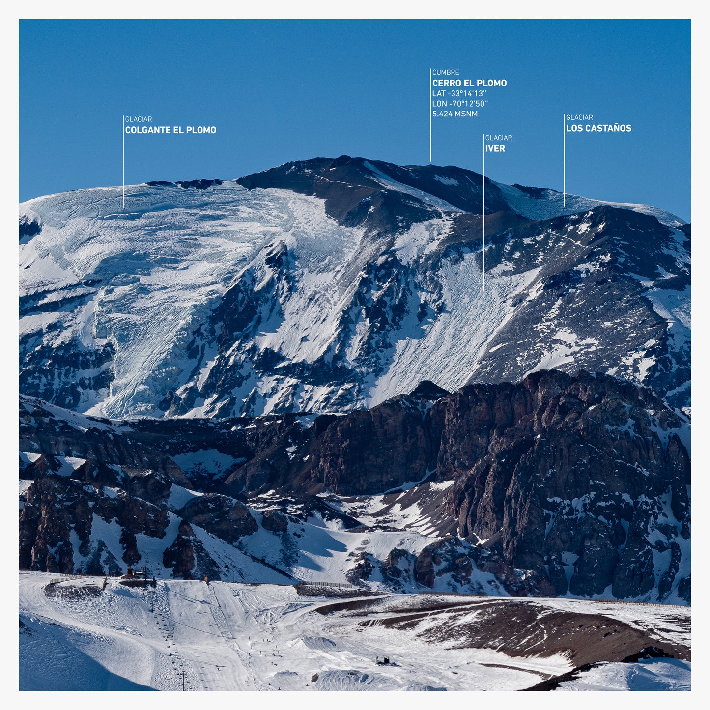 Macizo plomo y sus glaciares -38%