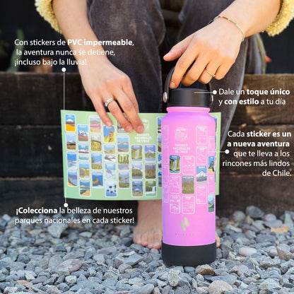 Botella + Stickers Parques Nacionales de Chile