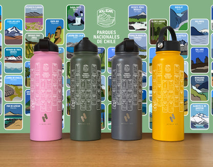 Botella + Stickers Parques Nacionales de Chile
