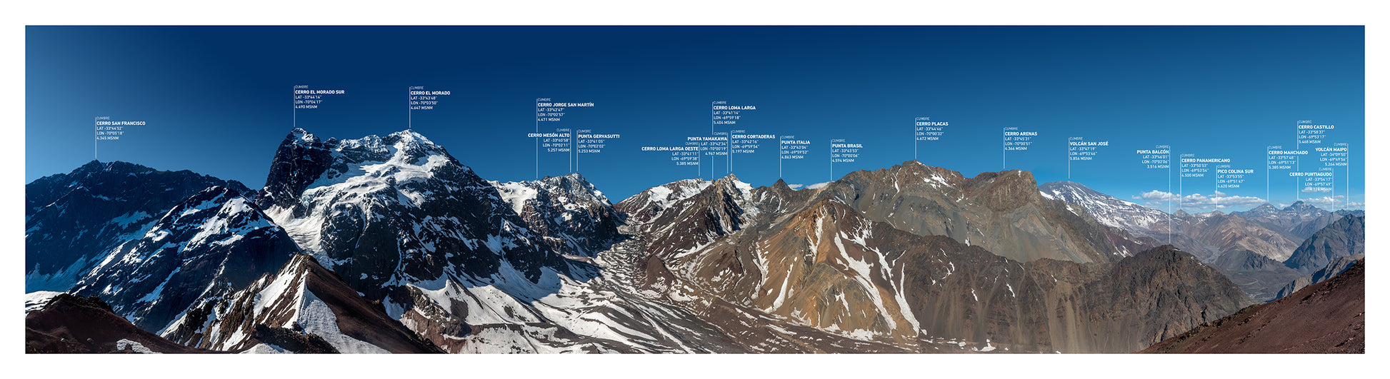 Panorámica Valle de Las Arenas, Cajón del Maipo