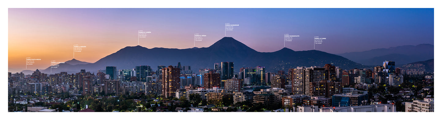 Panorámica Cordón del Manquehue Noche